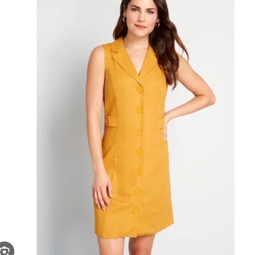 Modcloth Coasting Along Sleeveless linen blend dress size 6 NWT